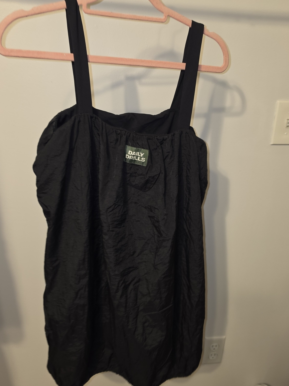 Daily Drills Black Bubble Bounce Dress In Nylon S